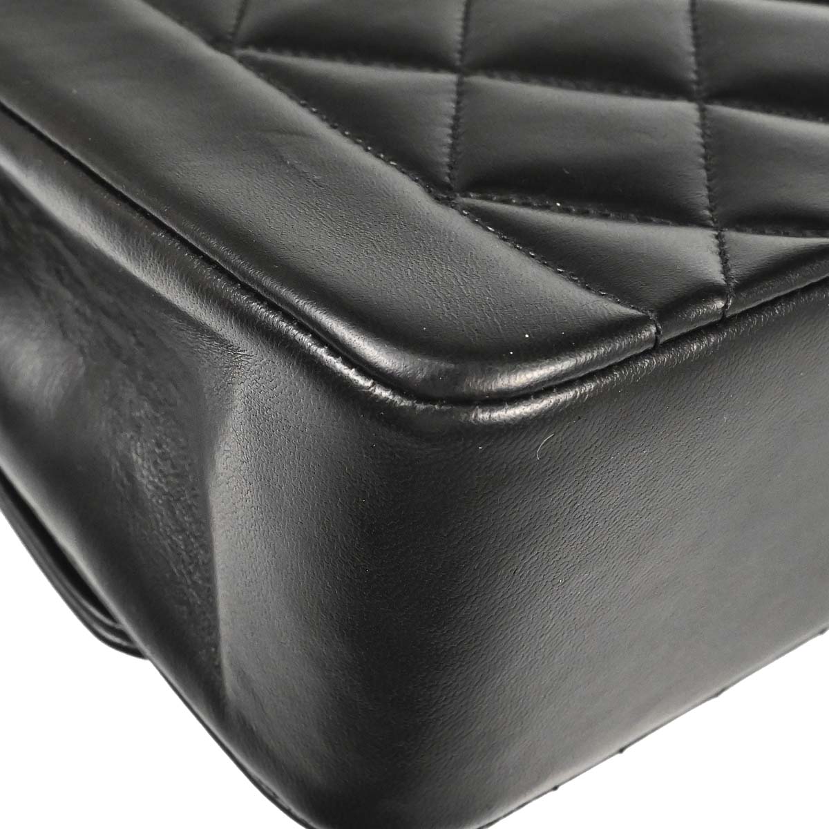 Chanel 1991-1994 Black Lambskin Small Diana Shoulder Bag
