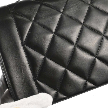 Chanel 1991-1994 Black Lambskin Small Diana Shoulder Bag