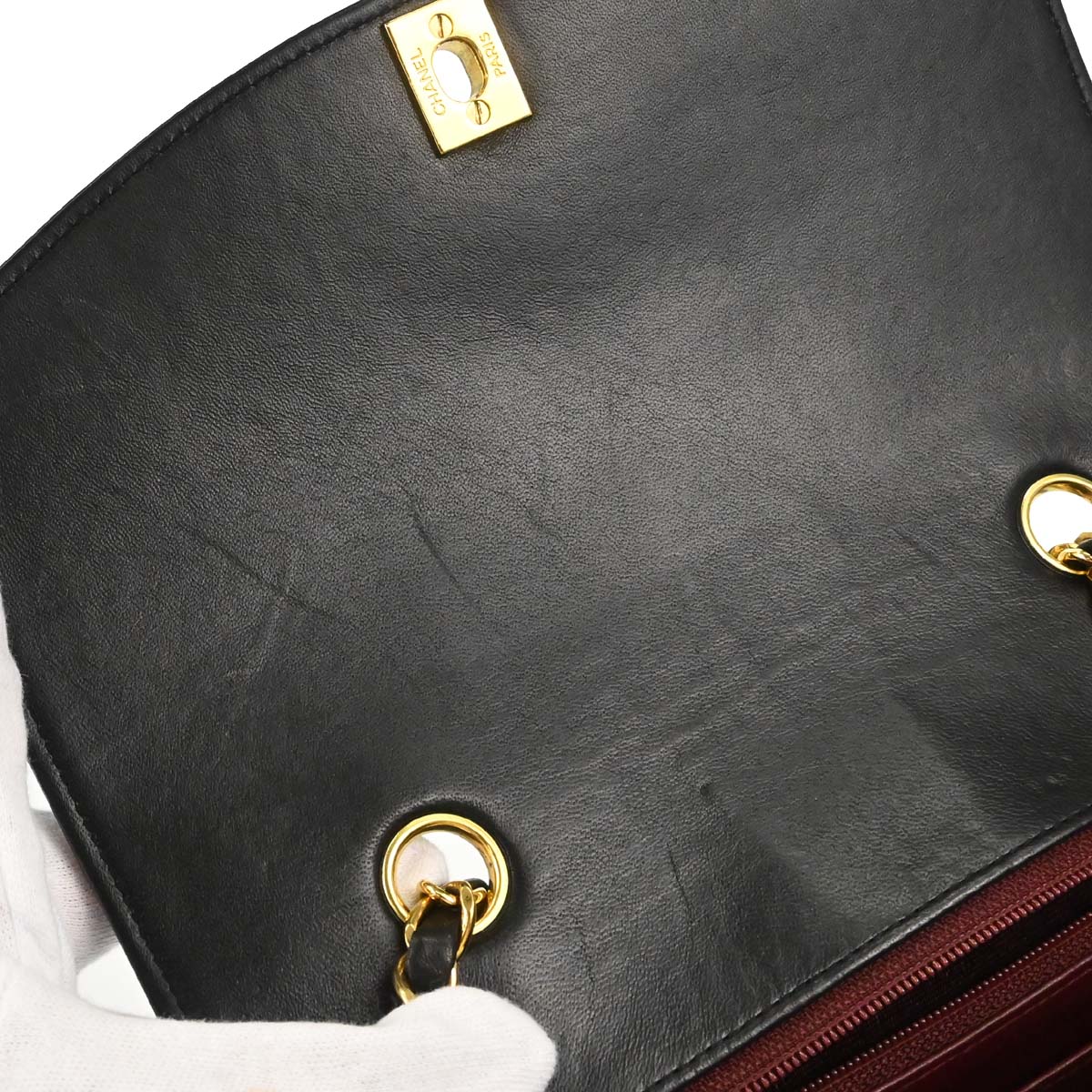 Chanel 1991-1994 Black Lambskin Small Diana Shoulder Bag