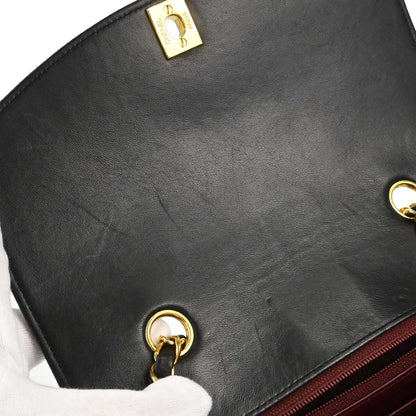 Chanel 1991-1994 Black Lambskin Small Diana Shoulder Bag