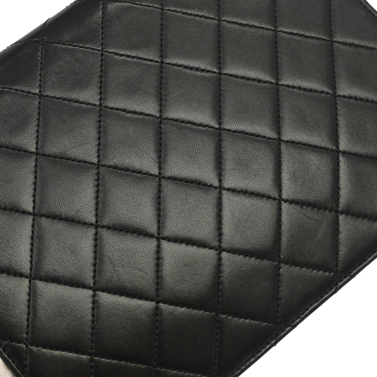 Chanel 1997-1999 Black Lambskin Pushlock Small Half Flap Shoulder Bag