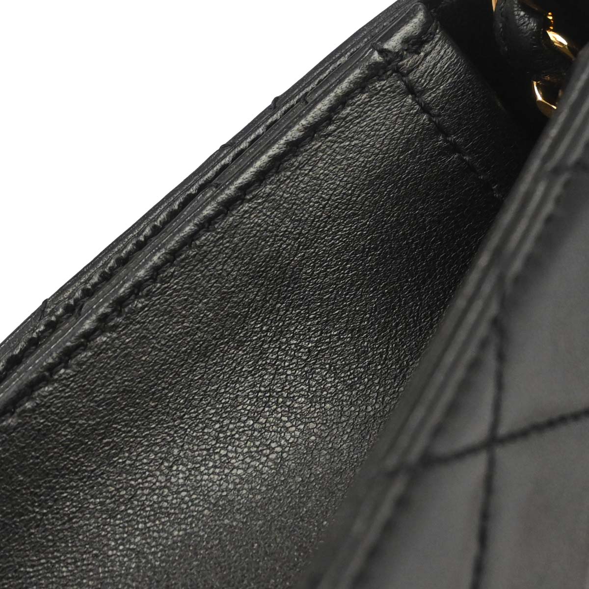 Chanel 1997-1999 Black Lambskin Pushlock Small Half Flap Shoulder Bag