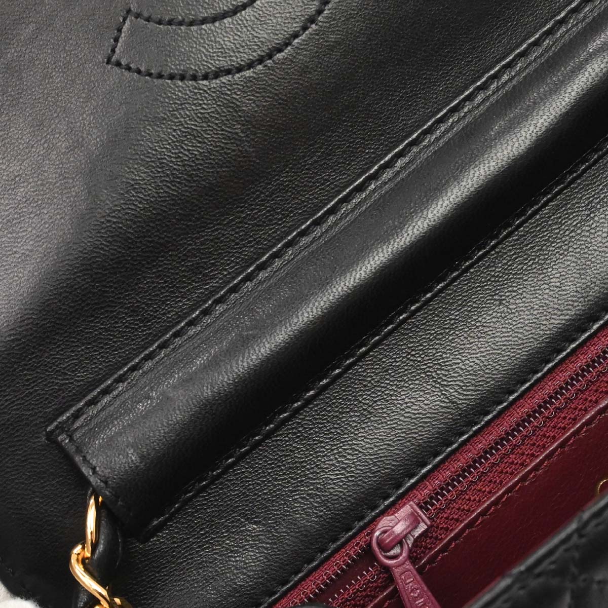Chanel 1997-1999 Black Lambskin Pushlock Small Half Flap Shoulder Bag