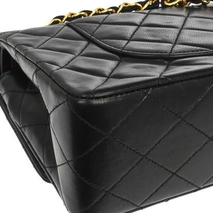 Chanel Black Lambskin Medium Classic Double Flap Shoulder Bag