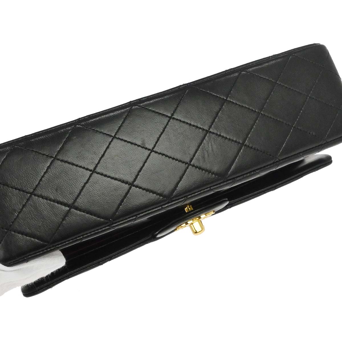Chanel Black Lambskin Medium Classic Double Flap Shoulder Bag