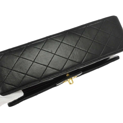 Chanel Black Lambskin Medium Classic Double Flap Shoulder Bag