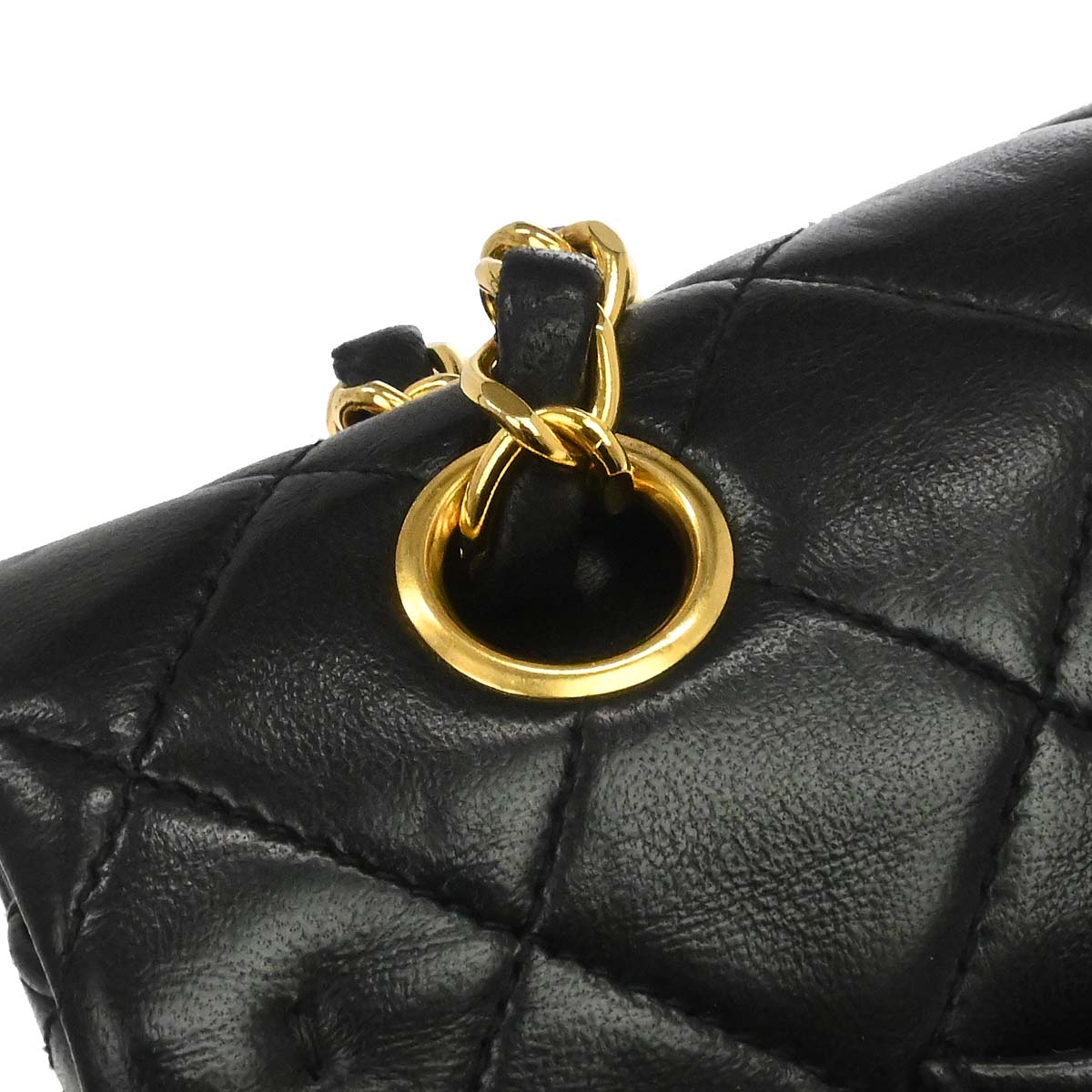 Chanel Black Lambskin Medium Classic Double Flap Shoulder Bag