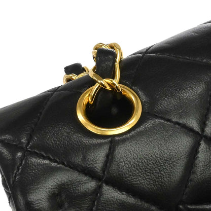 Chanel Black Lambskin Medium Classic Double Flap Shoulder Bag