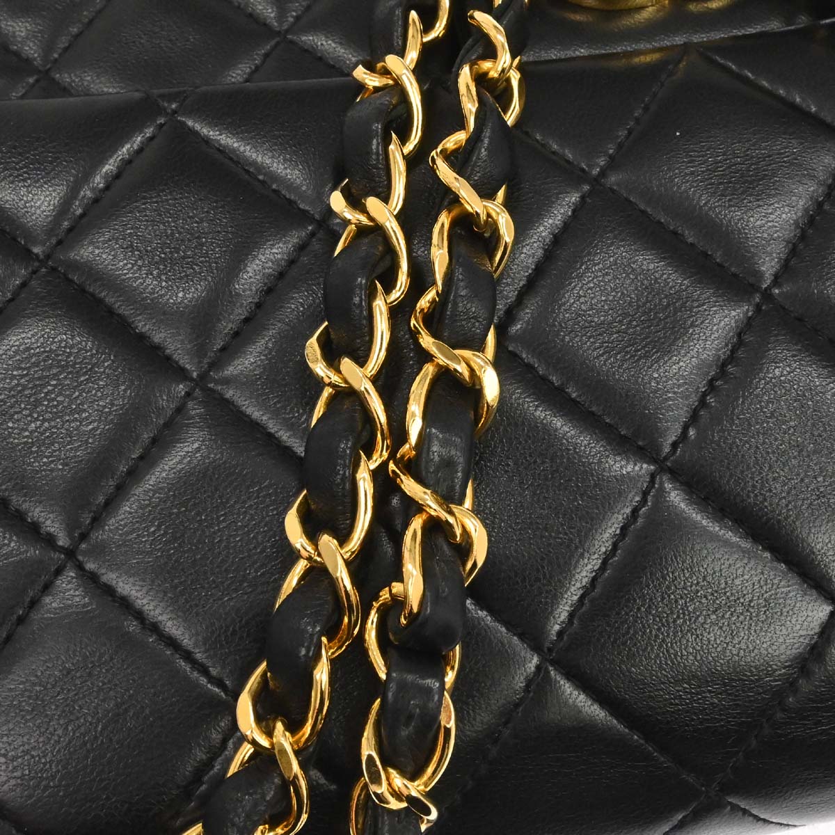 Chanel Black Lambskin Medium Classic Double Flap Shoulder Bag