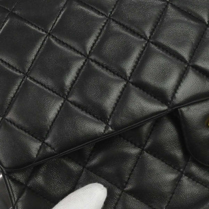Chanel Black Lambskin Medium Classic Double Flap Shoulder Bag