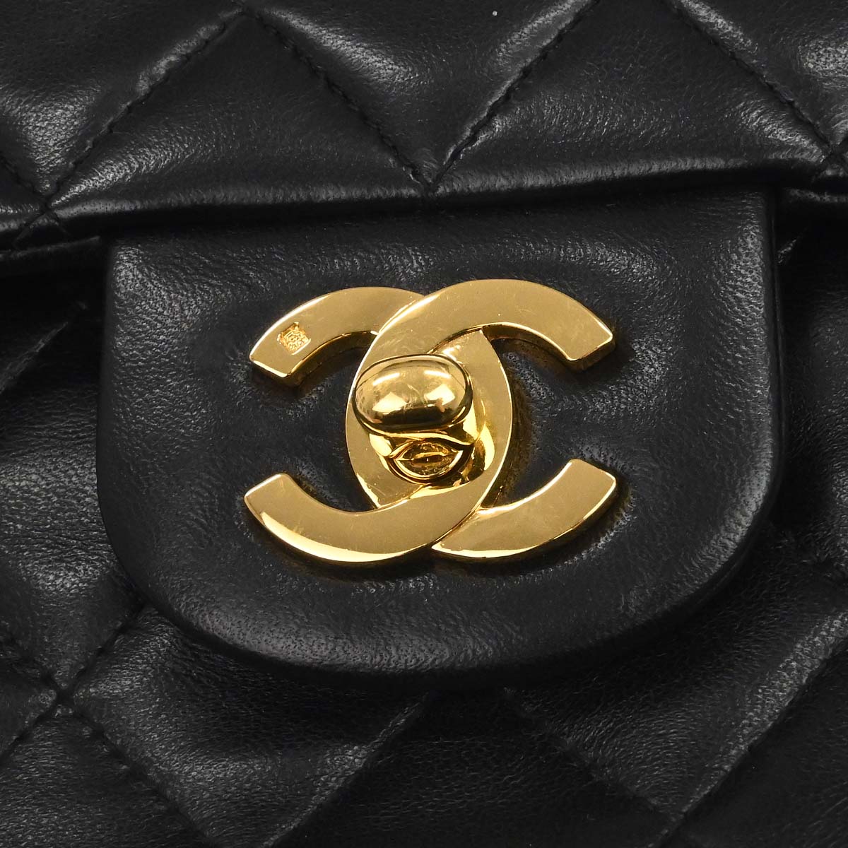 Chanel Black Lambskin Medium Classic Double Flap Shoulder Bag