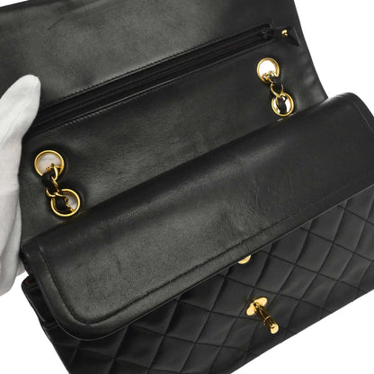 Chanel Black Lambskin Medium Classic Double Flap Shoulder Bag