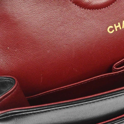 Chanel Black Lambskin Medium Classic Double Flap Shoulder Bag