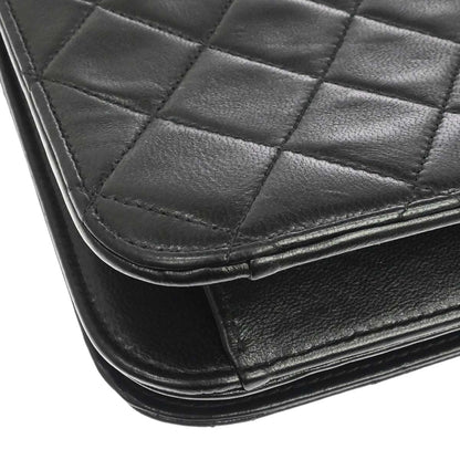 Chanel Black Lambskin Turnlock Small Full Flap Shoulder Bag