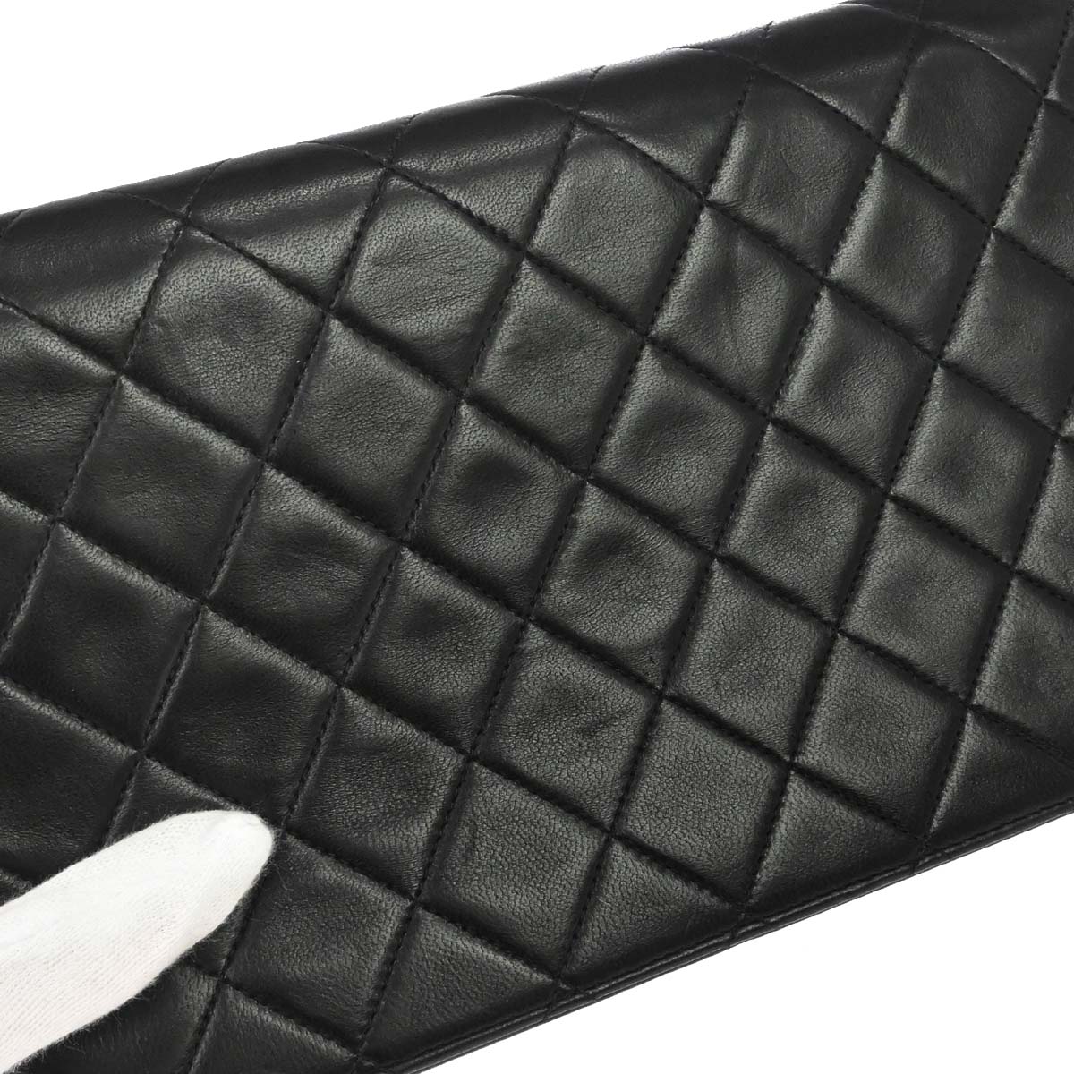 Chanel Black Lambskin Turnlock Small Full Flap Shoulder Bag