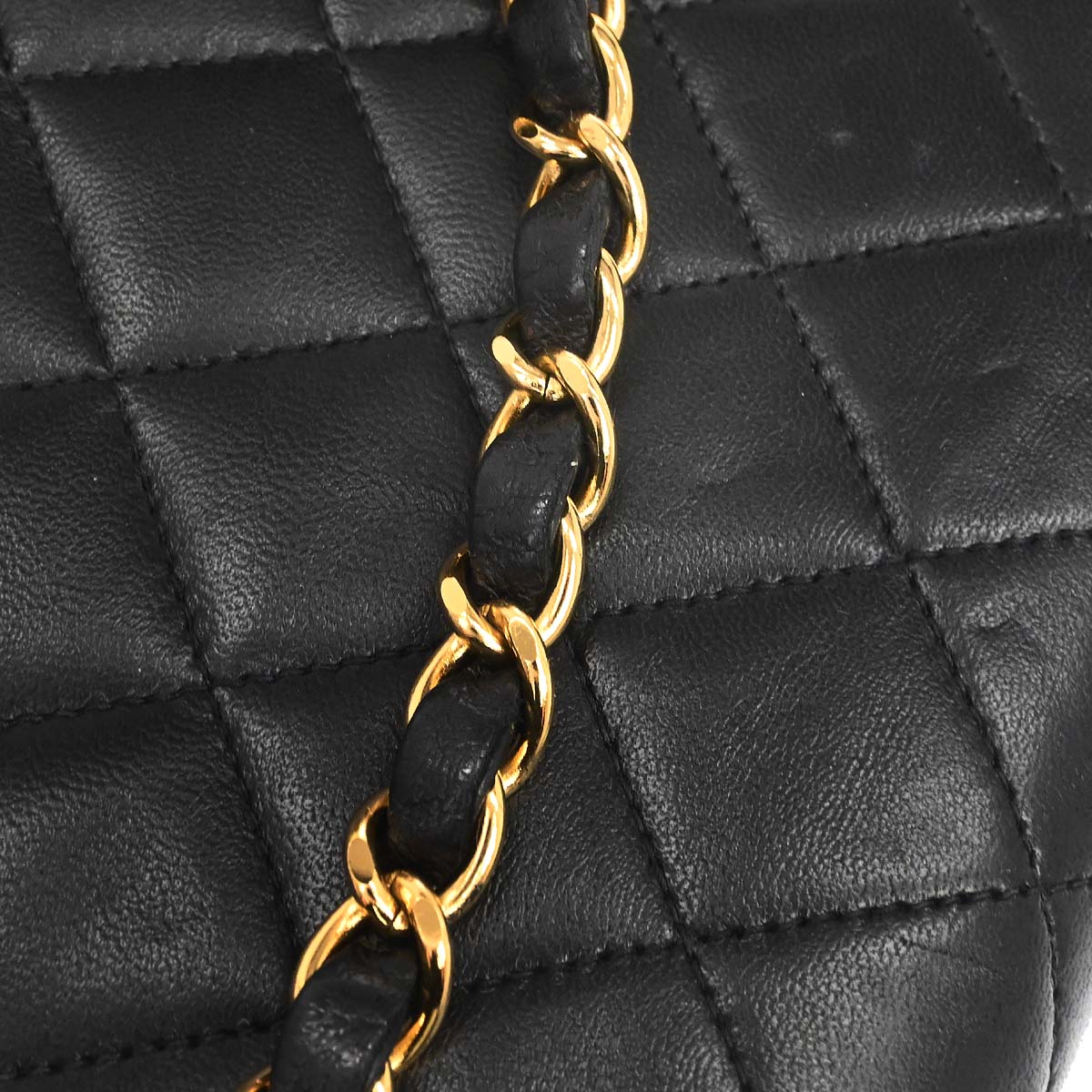Chanel Black Lambskin Turnlock Small Full Flap Shoulder Bag