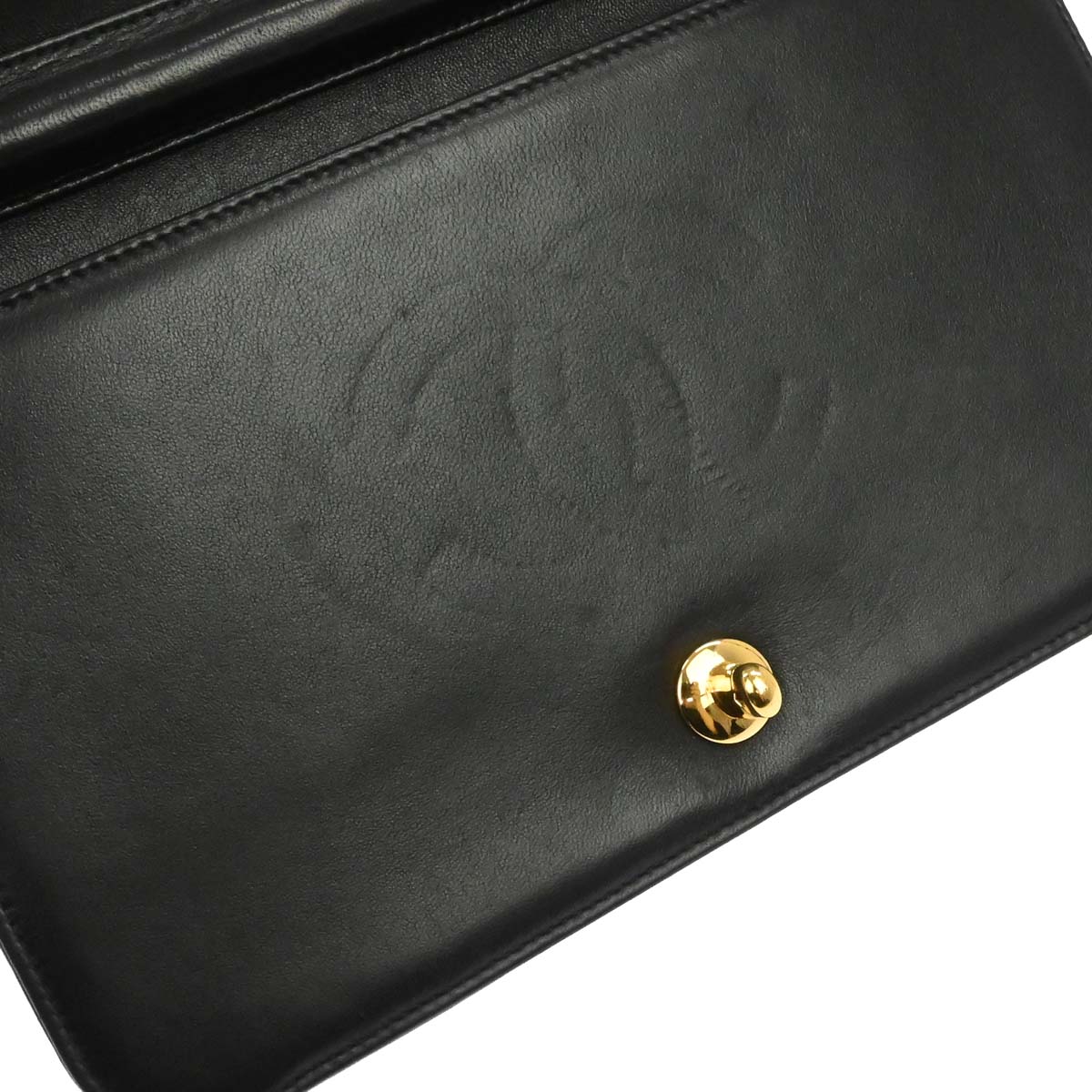Chanel Black Lambskin Turnlock Small Full Flap Shoulder Bag