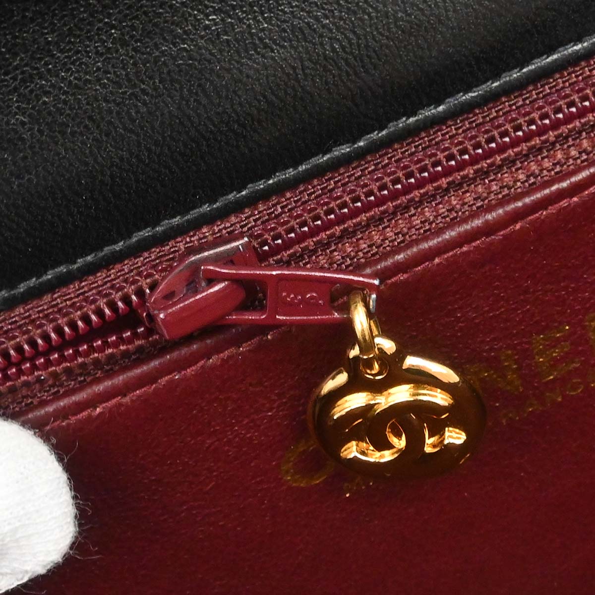 Chanel Black Lambskin Turnlock Small Full Flap Shoulder Bag