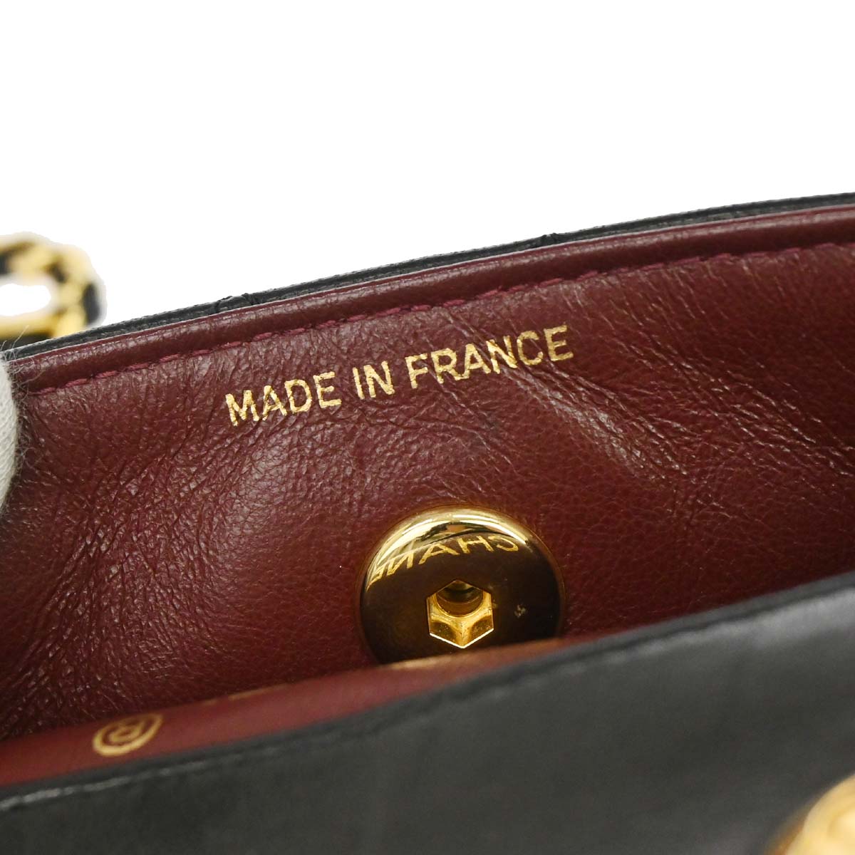 Chanel 1989-1991 Black Lambskin Straight Flap Shoulder Bag