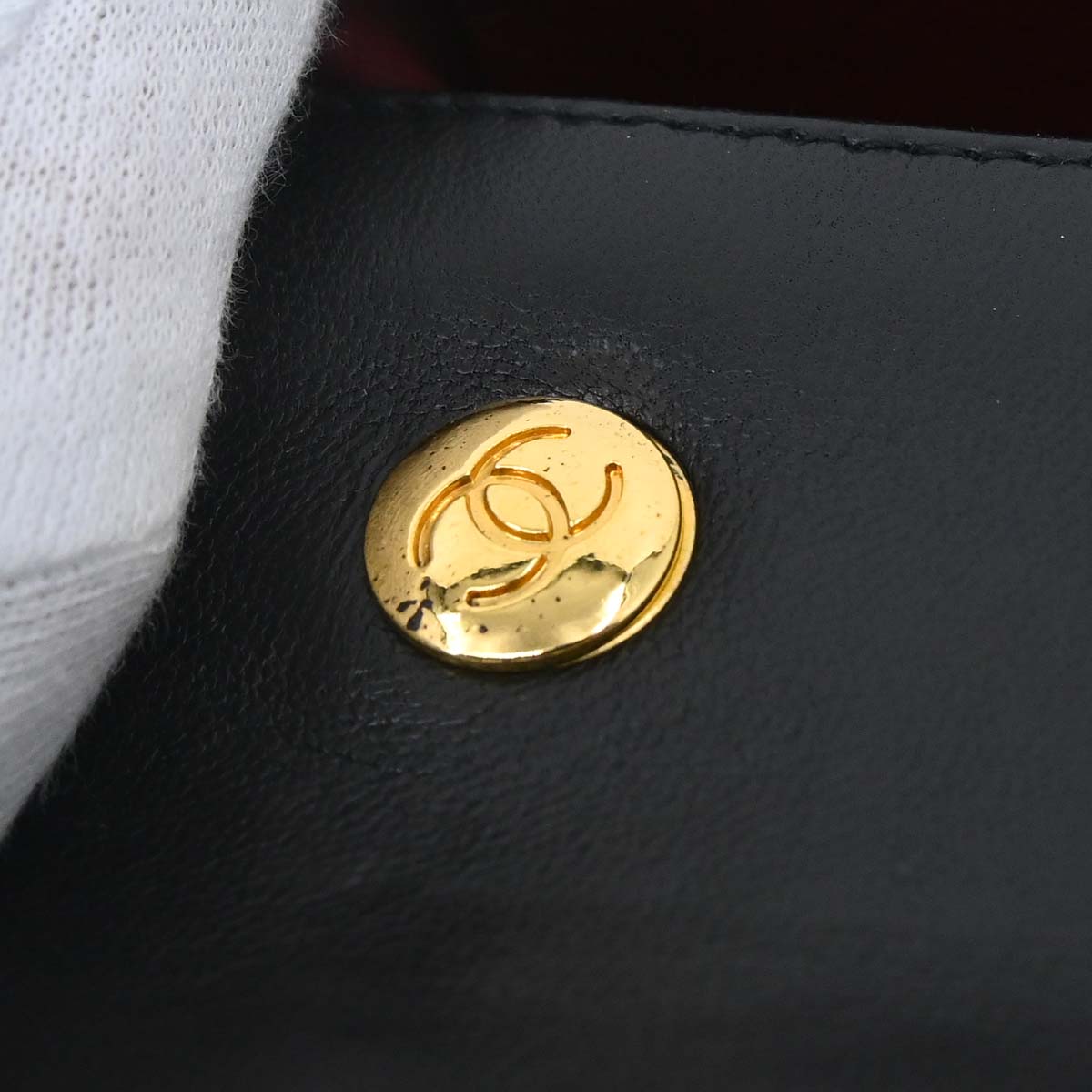 Chanel 1989-1991 Black Lambskin Straight Flap Shoulder Bag