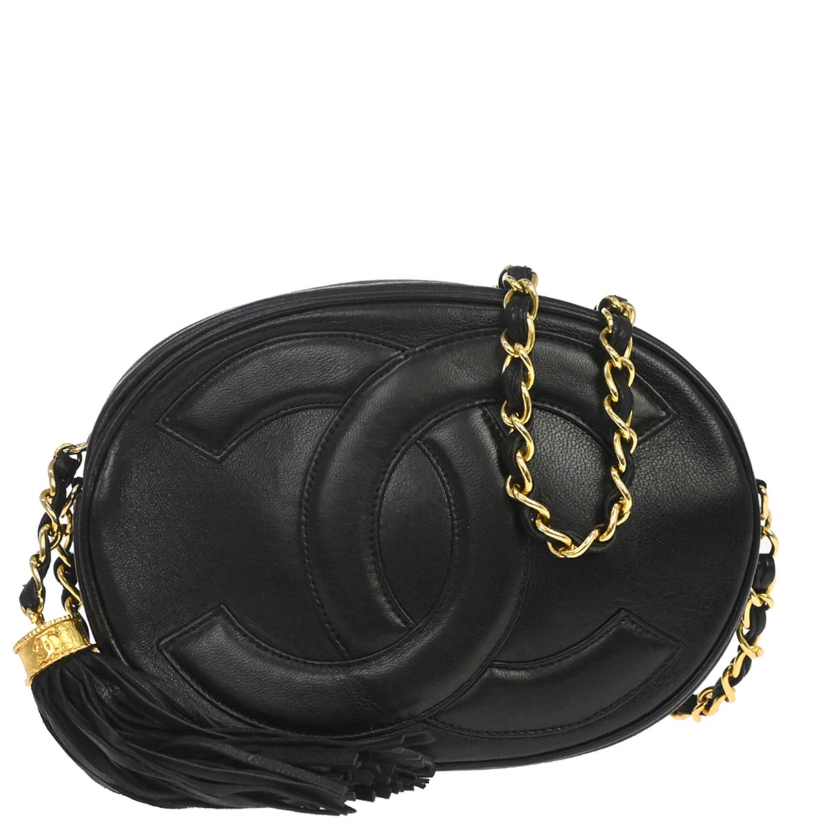 Chanel Black Lambskin Round Camera Bag Mini