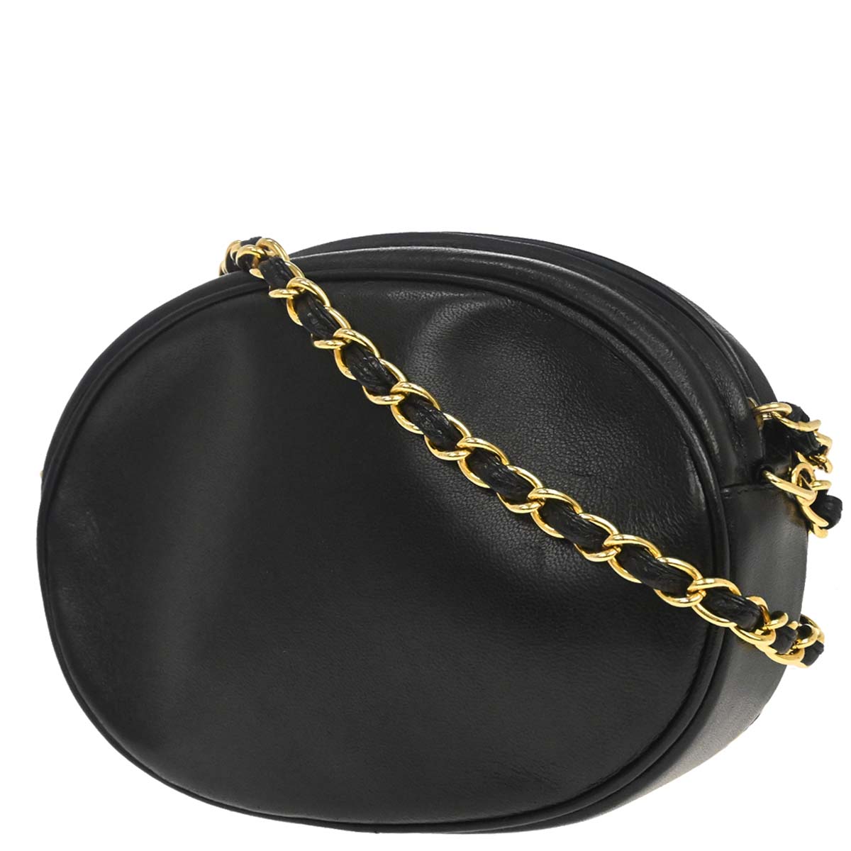 Chanel Black Lambskin Round Camera Bag Mini