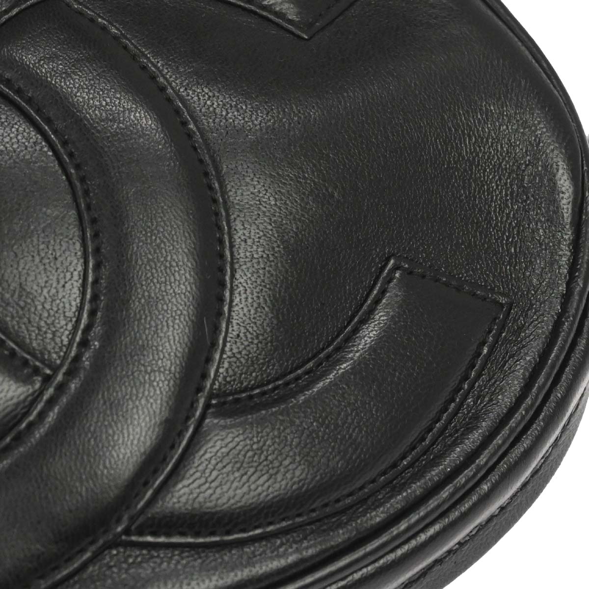 Chanel Black Lambskin Round Camera Bag Mini
