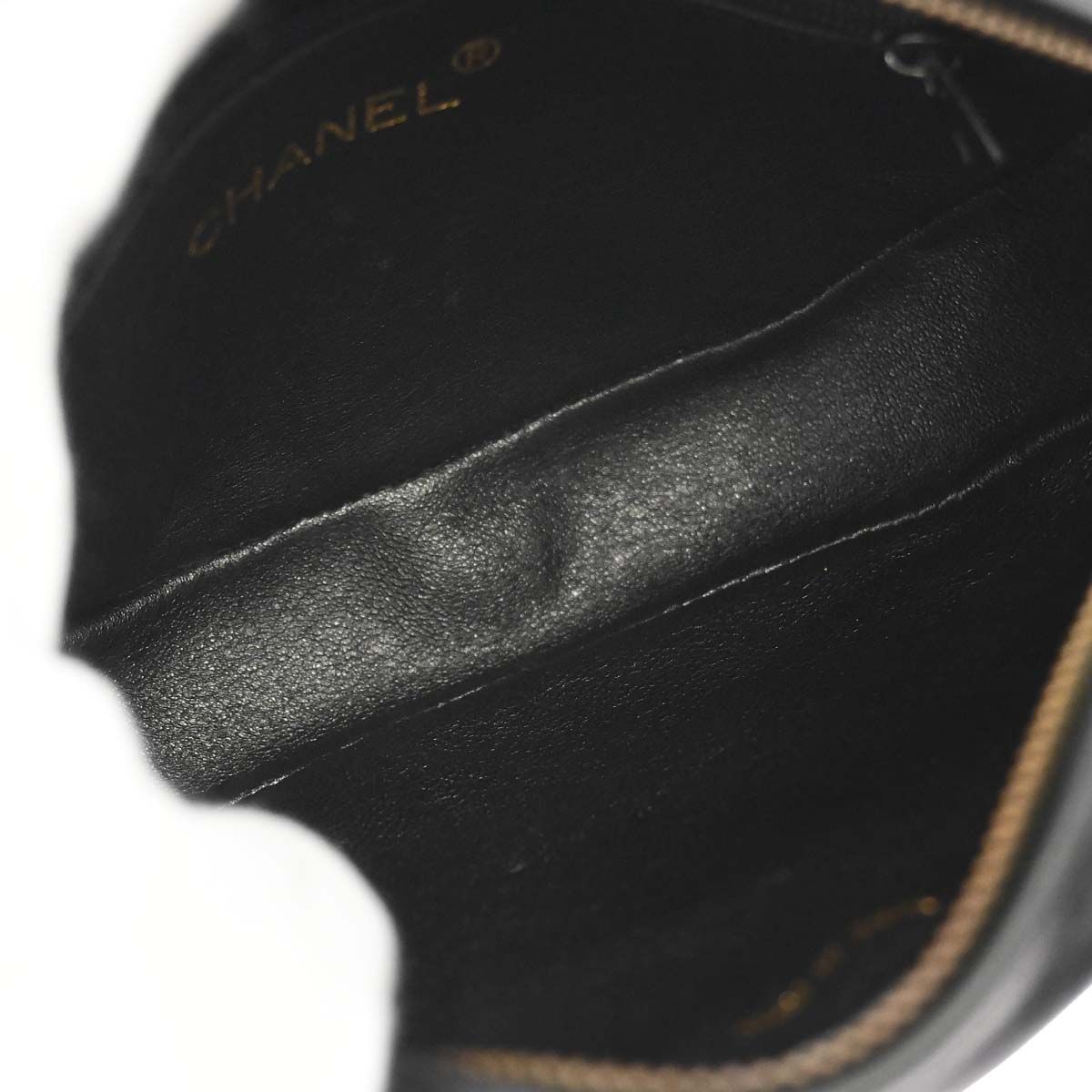 Chanel Black Lambskin Round Camera Bag Mini