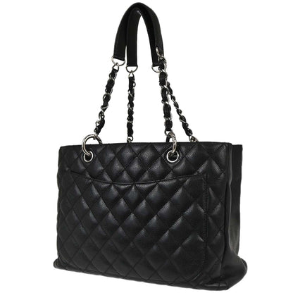 Chanel 2009-2010 Black Caviar Skin Grand Shopping Tote GST Chain Handbag