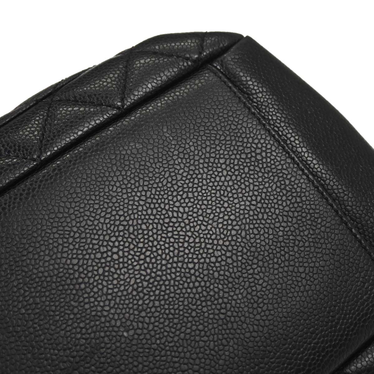 Chanel 2009-2010 Black Caviar Skin Grand Shopping Tote GST Chain Handbag
