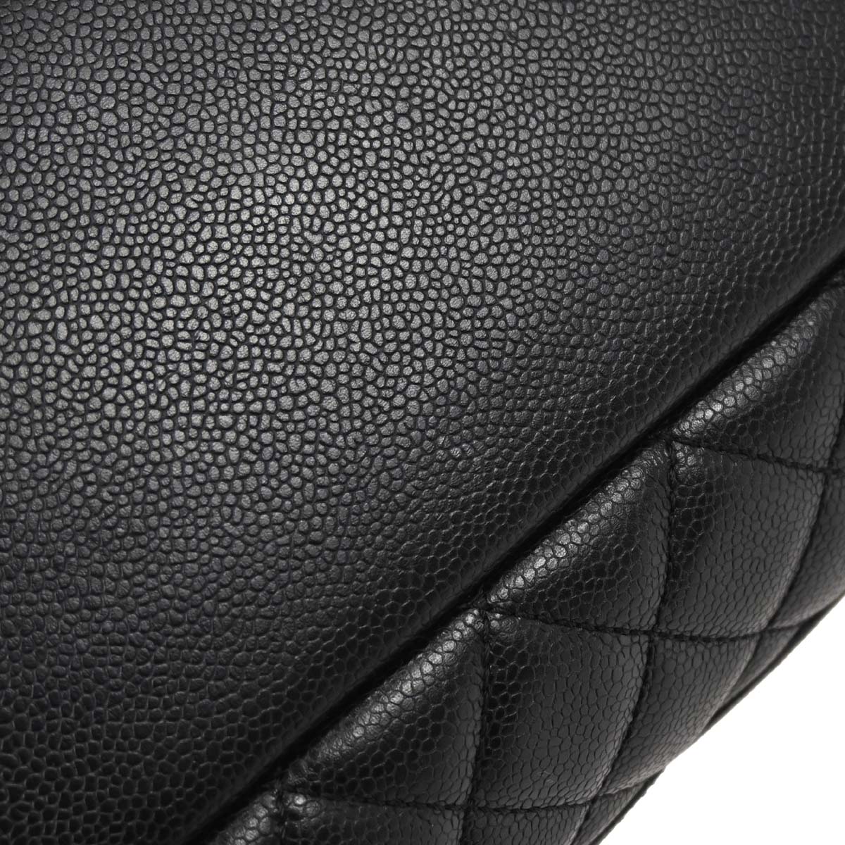 Chanel 2009-2010 Black Caviar Skin Grand Shopping Tote GST Chain Handbag