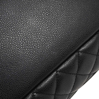 Chanel 2009-2010 Black Caviar Skin Grand Shopping Tote GST Chain Handbag