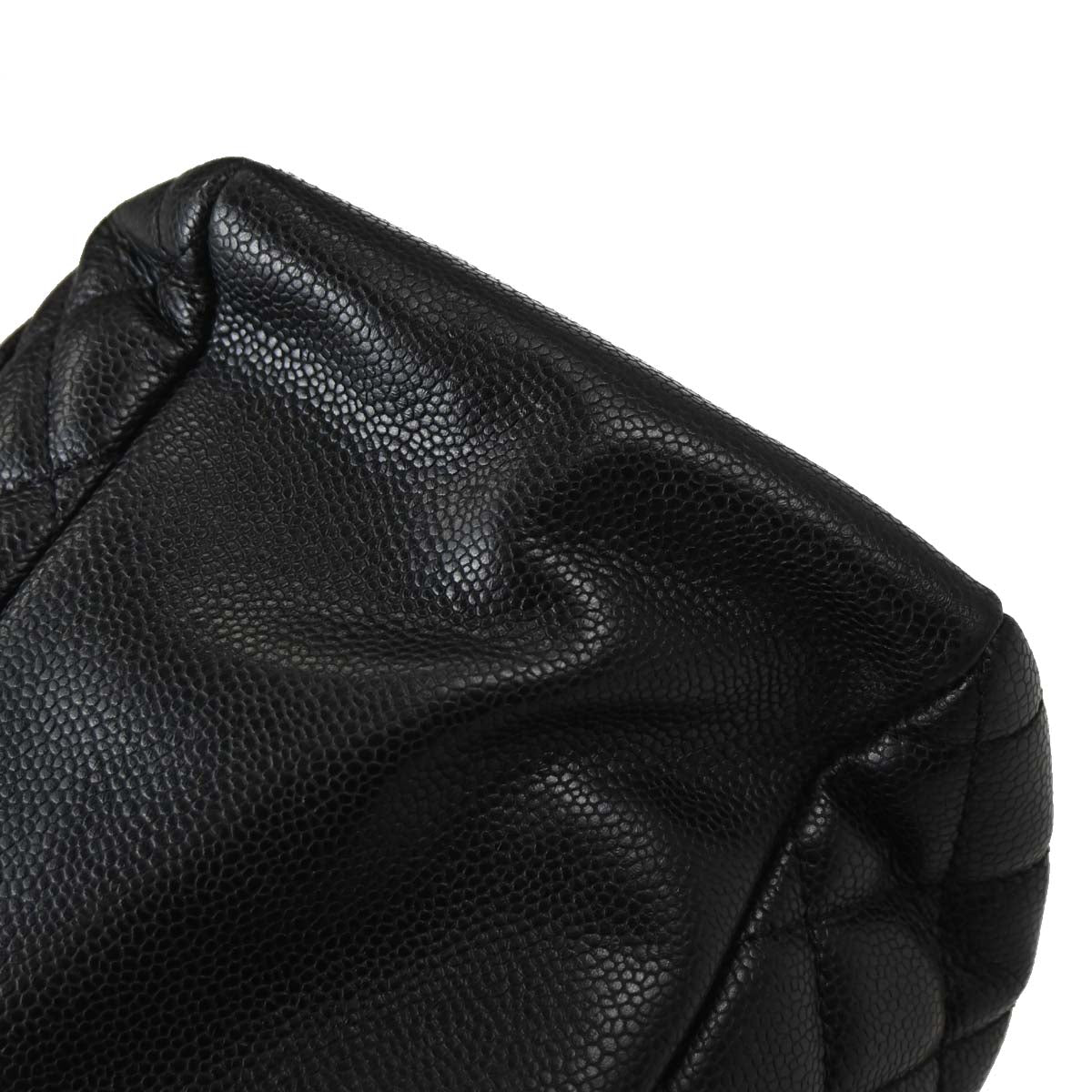 Chanel 2009-2010 Black Caviar Skin Grand Shopping Tote GST Chain Handbag