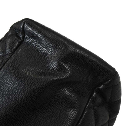 Chanel 2009-2010 Black Caviar Skin Grand Shopping Tote GST Chain Handbag