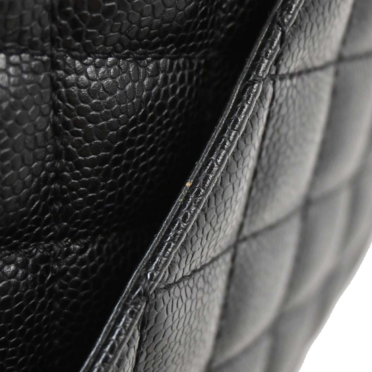 Chanel 2009-2010 Black Caviar Skin Grand Shopping Tote GST Chain Handbag