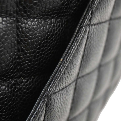Chanel 2009-2010 Black Caviar Skin Grand Shopping Tote GST Chain Handbag