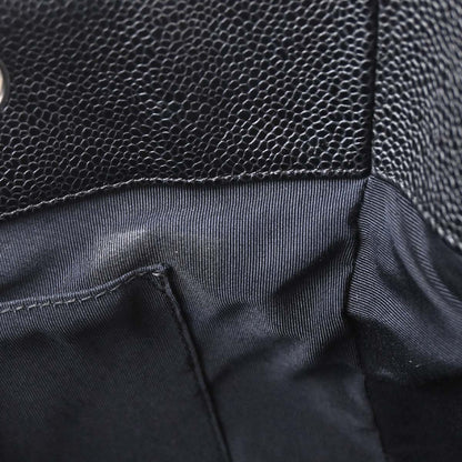 Chanel 2009-2010 Black Caviar Skin Grand Shopping Tote GST Chain Handbag