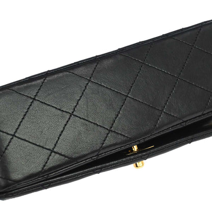 Chanel Black Lambskin Turnlock Mini Full Flap Shoulder Bag