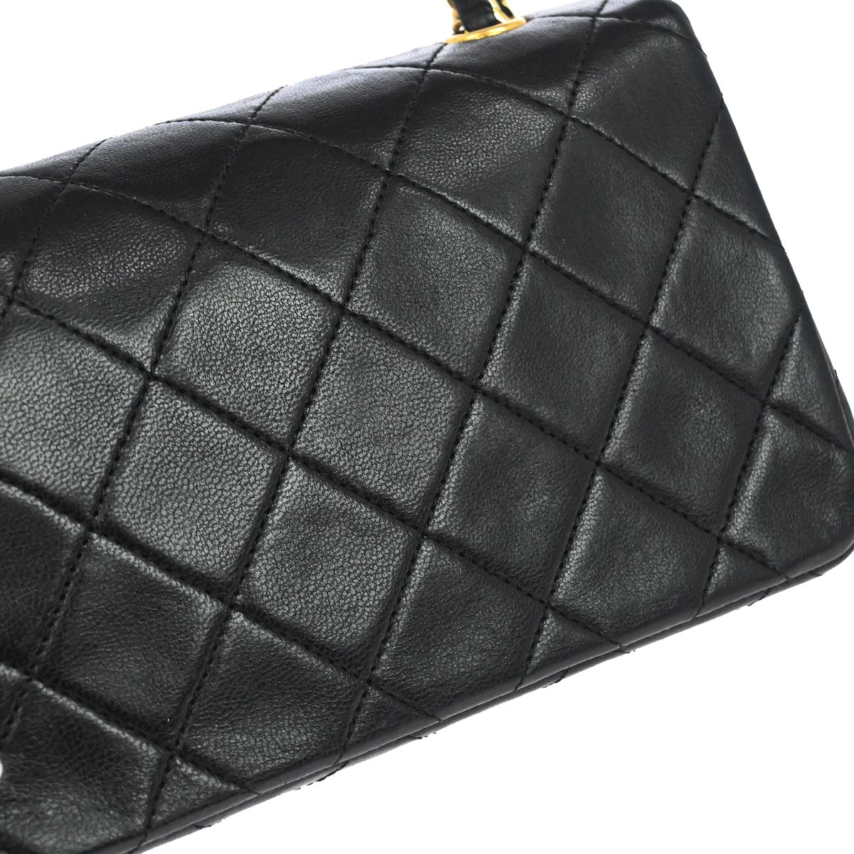Chanel Black Lambskin Turnlock Mini Full Flap Shoulder Bag