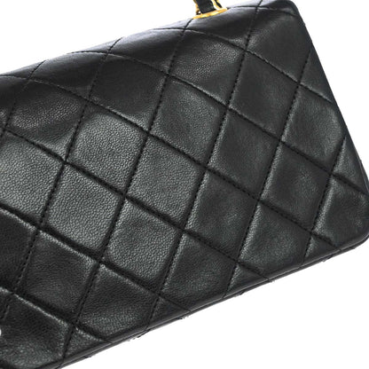 Chanel Black Lambskin Turnlock Mini Full Flap Shoulder Bag
