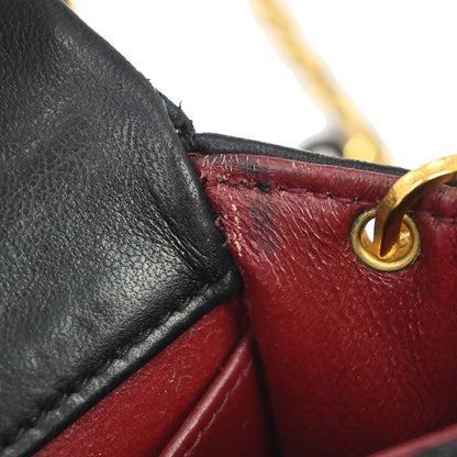 Chanel Black Lambskin Turnlock Mini Full Flap Shoulder Bag