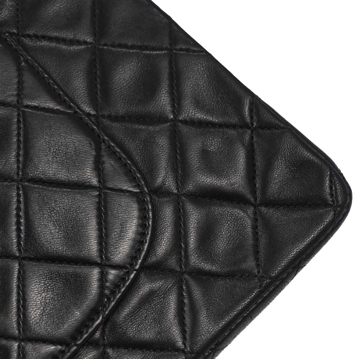 Chanel 1991-1994 Black Lambskin Medium Classic Double Flap Shoulder Bag