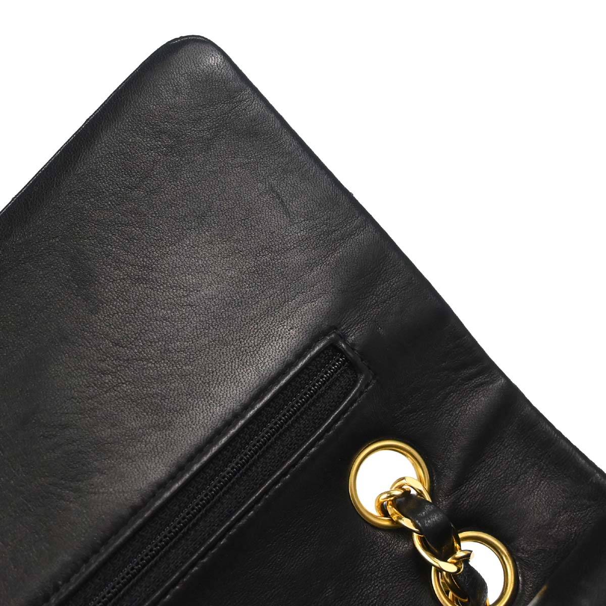 Chanel 1991-1994 Black Lambskin Medium Classic Double Flap Shoulder Bag
