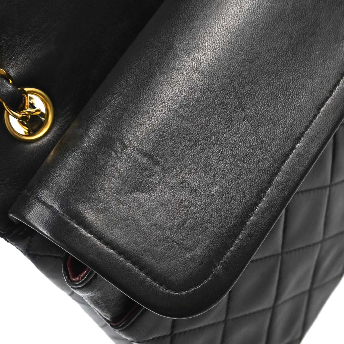 Chanel 1991-1994 Black Lambskin Medium Classic Double Flap Shoulder Bag