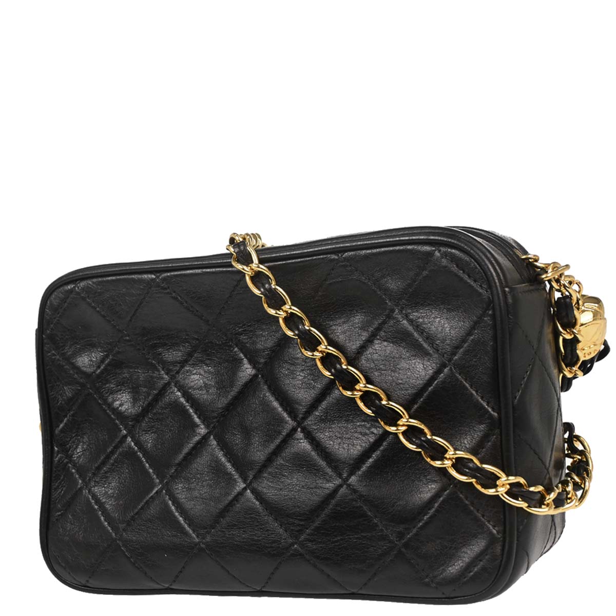 Chanel Black Lambskin Camera Bag Mini
