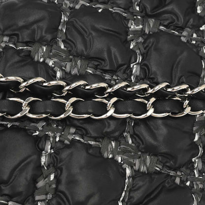 Chanel 2010-2011 Black Nylon Tweed Paris-Byzance Bubble Flap Shoulder Bag