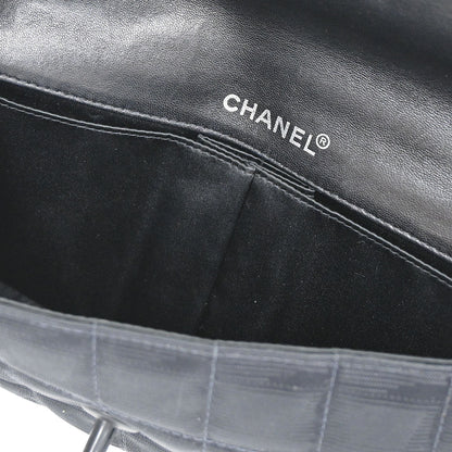 Chanel 2002-2003 Black Jacquard Nylon Travel Line East West Shoulder Bag