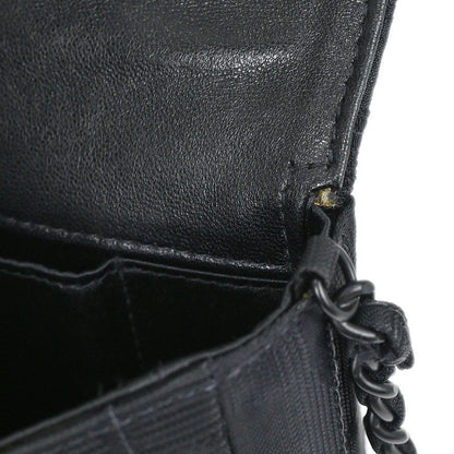 Chanel 2002-2003 Black Jacquard Nylon Travel Line East West Shoulder Bag