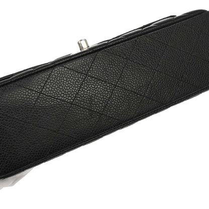 Chanel 2015-2016 Black Caviar Skin Small Classic Double Flap Shoulder Bag