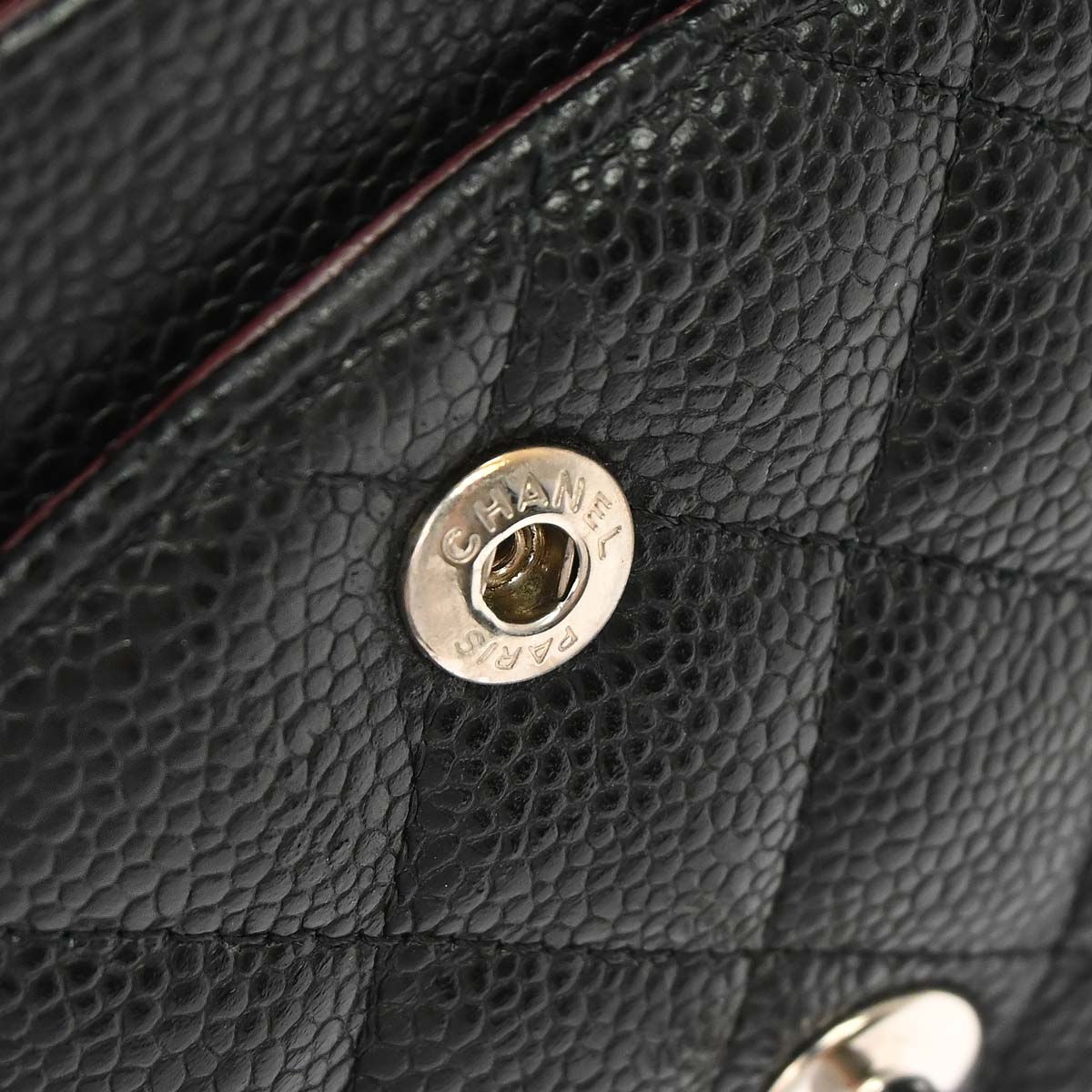 Chanel 2014 Black Caviar Skin Medium Classic Double Flap Shoulder Bag